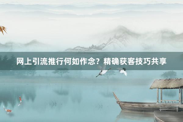 网上引流推行何如作念？精确获客技巧共享